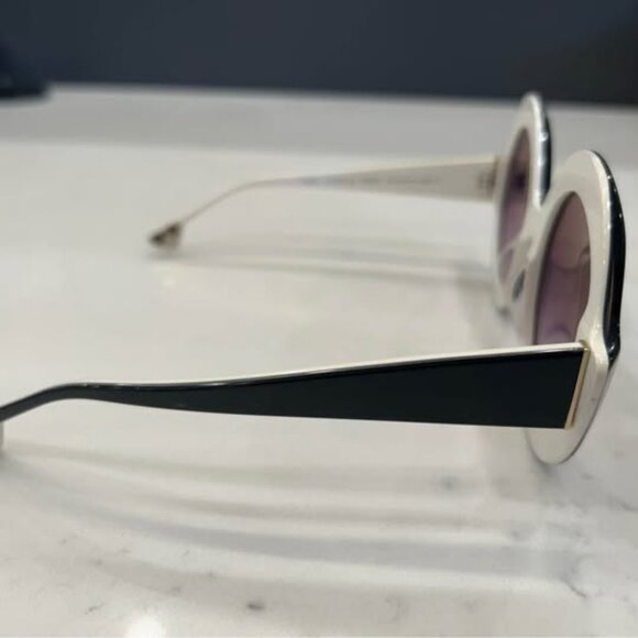 Alice + Olivia Stacey Black and White Sunglasses - Picture 5 of 7